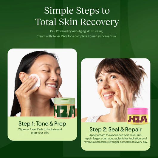 🎁Holiday Haul Sale Up to 60% off-🏆:Korean Skincare Glow-Up Bundle - Toner Pads & Anti-Aging Moisturizing Cream
